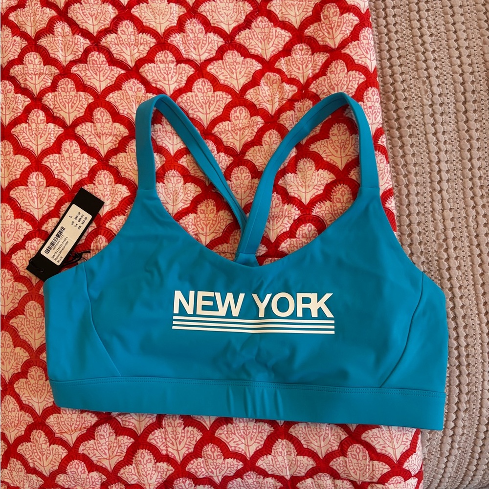 soulcycle Teal 'NEW YORK' Sports Bra